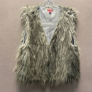 BONGO faux fur feather vest. Excellent Size XL